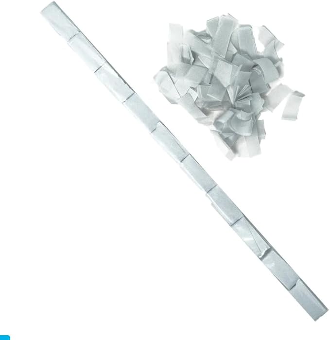 Ultimate Confetti - White Metallic Confetti - Speed Load Cannon Sleeve (1/4lb)