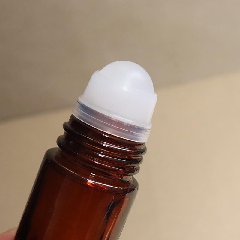 2Pcs Brown 30ml Glass Essential Oil Roller Bottles Refillable Roll on Bottles Empty Deodorant Bottle Containers Rollerball Beauty Personal Care Fragrance Cosmetics Tools