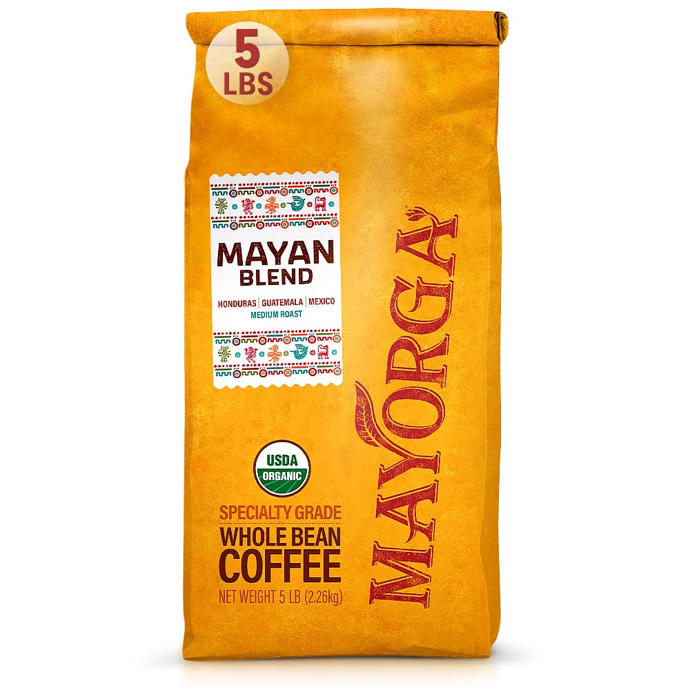 Mayorga Organic Coffee 2lb Mayan Blend - Medium Roast Whole Bean Coffee Specialty Grade, 100% Arabica, Slow Roasted