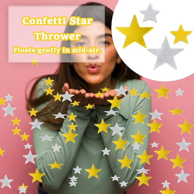 60g/2.1oz Foil Star Confetti Glitter Mixed Pack Metallic Foil Table Confetti Sparkle Sequins for Wedding,Party Decoration(Gold+Silver)