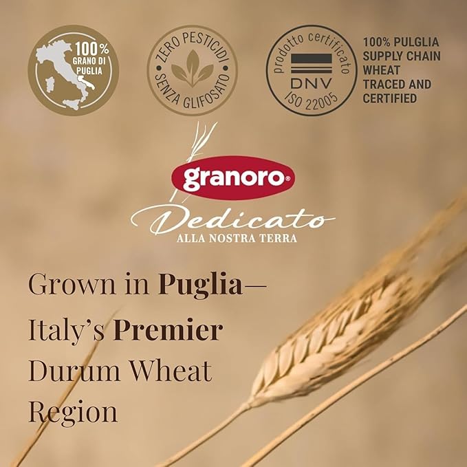 Granoro Dedicato Fettuccine #2- Authentic Italian Pasta, Made from 100% Puglia Durum Wheat Semolina, Non-GMO, Vegan, 1 lb Bags (Pack of 2)