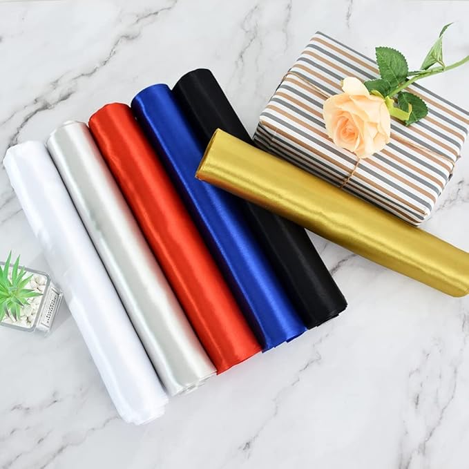 TONIFUL 12 Inch X 11yds White Satin Ribbon - Extra Wide for Christmas, Ceremonies, Weddings & Gift Wrapping