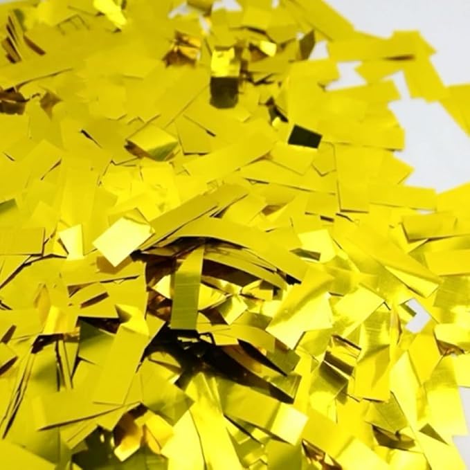Gold Metallic Confetti Rectangle 2.2 lb - Fluttering Foil Confetti for Confeti Cannon and Launcher Use, Table Decorations,Birthday Parties,Weddings,Graduation Ceremonies