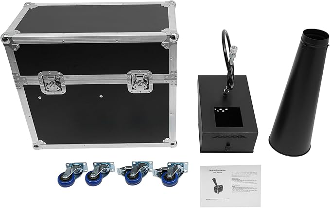 CO2 Confetti Cannon Machine, Professional Confetti Launcher Cannon Machine Adjustable Confe-Tti Launcher Manual Control with Flight Case for Weddings Birthday Parties Festivals Club