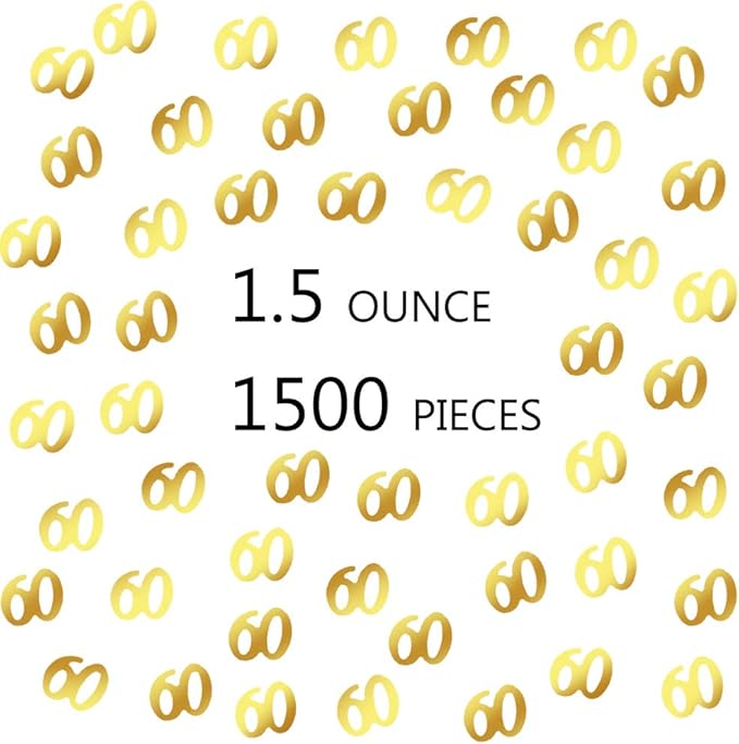 Confetti 60 Confetti Table Party Favor for Anniversary/Birthday/Wedding Metallic 1.5 oz