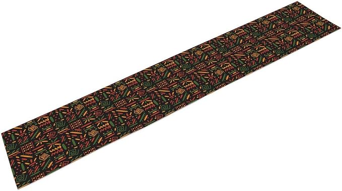 African Tribal Table Runner, Black Liberation Traditional Juneteenth Kitchen Dining Table Decoration for Home Party Holiday Dining Banquet 13x108in