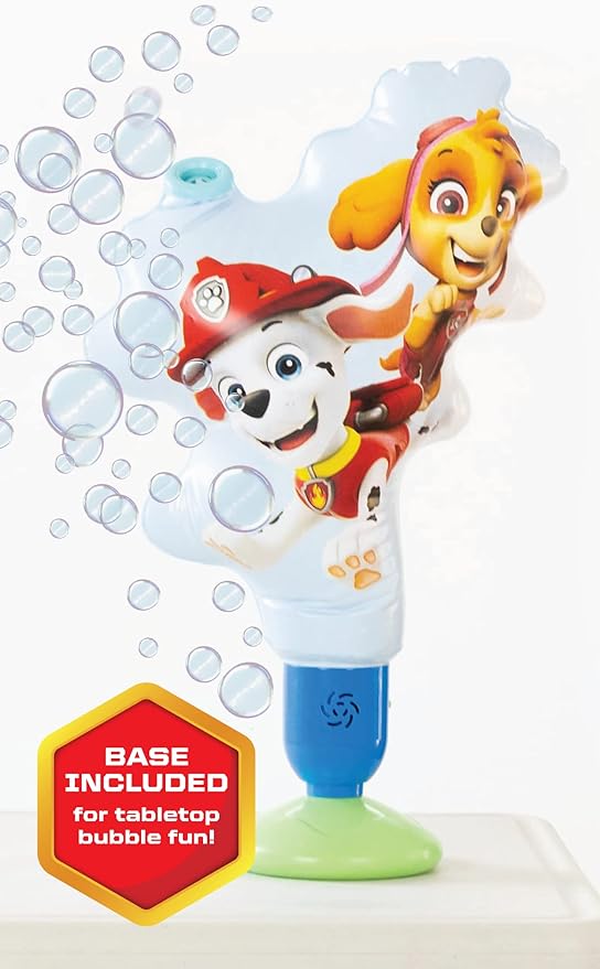 PAW Patrol Bubble Machine Amazon Exclusive Huge Inflatable Bubble Machine for Kids Includes a Stand and Bonus 40oz of Bubble Solution 2 in 1 Play Pattern for Maximum Bubble Toy Fun