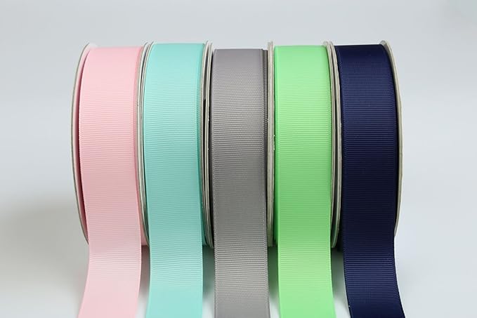 Ribbonitlux 1" Wide Solid Grosgrain Ribbon 25 Yards (314-Aqua), Set for Gift Wrapping, Party Decor, Sewing Applications, Wedding and Craft