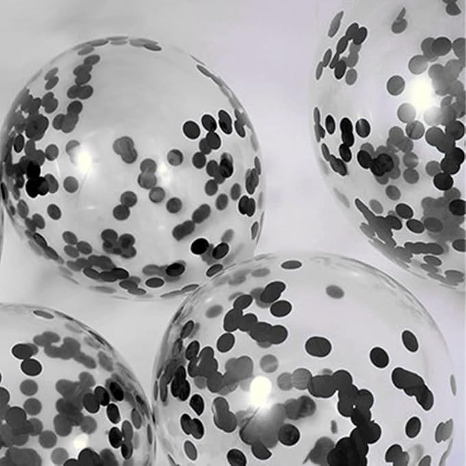 Black Metallic Shiny Round Confetti 0.6 Inch-Table Sequin Confetti for Party Wedding Decoration(3.52 oz)