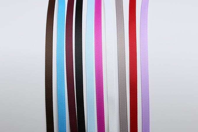 Ribbonitlux 1/4" Wide Solid Grosgrain Ribbon 25 Yards (030-Black), Set for Gift Wrapping, Party Decor, Sewing Applications, Wedding and Craft