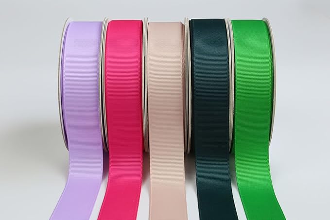 Ribbonitlux 1" Wide Solid Grosgrain Ribbon 25 Yards (347-Teal), Set for Gift Wrapping, Party Decor, Sewing Applications, Wedding and Craft