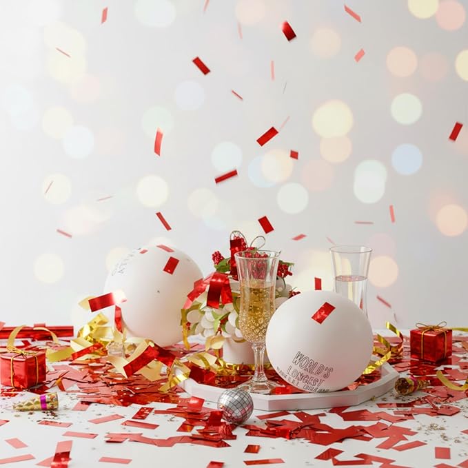 Sumind 200 Grams Red Large Metallic Confetti Rose Glitter Throwable Table Scatter Foil Confetti for Wedding Birthday Party Baby Shower Graduation Christmas Celebrations