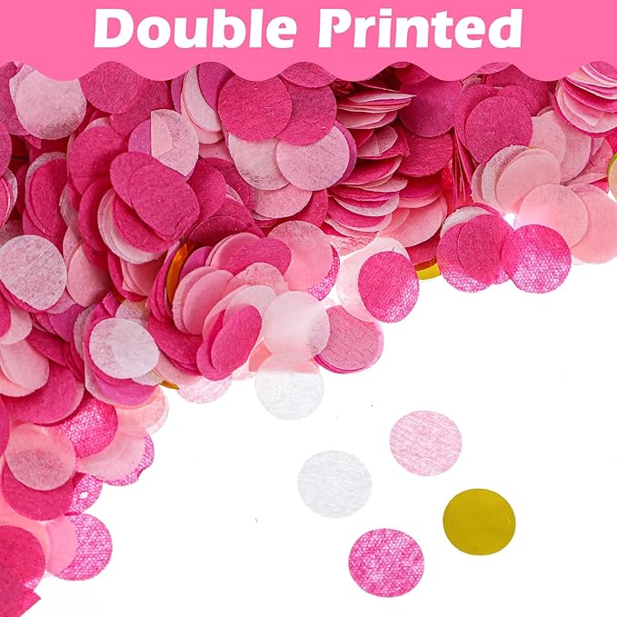 Bewudy 8000pcs Tissue Confetti Dots Table, Pink Party Confetti for Birthday Graduation Wedding Toss Groovy Fall Autumn Party