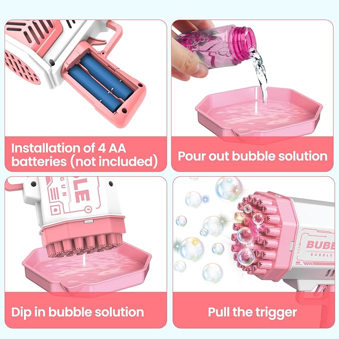 JONEG Toys for 3-8 Year Old Boys Girls: 2 Pack Bubble Machine for Kids with Bubble Solution, Gifts for 3 4 5 6 7 8 Years Old Boy Birthday Toy for Kid Toddlers Ages 4-6 Outdoor Wedding Bubbles Wands