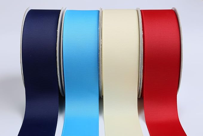 Ribbonitlux 1.5" Wide Solid Grosgrain Ribbon 25 Yards (370-Navy ), Set for Gift Wrapping, Party Decor, Sewing Applications, Wedding and Craft