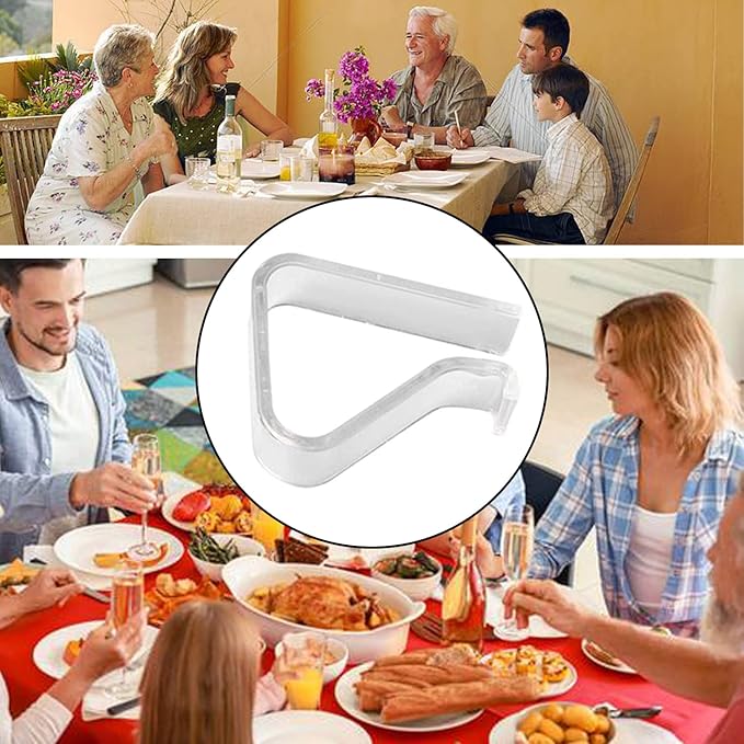 24 Pieces Transparent Clear Tablecloth Clips, Plastic Table Cloth Clips,Windproof Table Cover Holder Clamps,Table Cloth Holder for Home Wedding Party Christmas Outdoor Indoor Picnic Camping(Large)