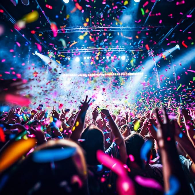 Electric Confetti Cannon Cartridges, 4 PIECES — 16" Multicolor Poppers for Weddings, Parties, Events | Requires 2-Shot/4-Shot Confetti Machine to Activate