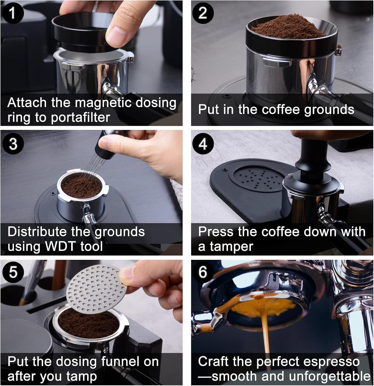 Espresso Accessories Kit 51mm, Coffee Tamper Set with Espresso Tamper, WDT Tool, Espresso Tamper Mat, Espresso Dosing Funnel, Puck Screen
