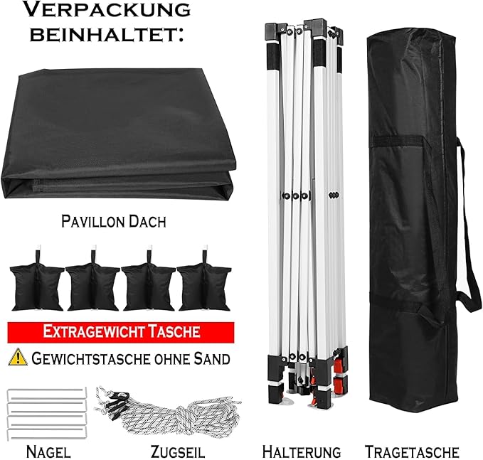 COBIZI 10x10 Pop Up Canopy Tent with 4 Sandbags, Easy Set Up Gazebo, Instant Outdoor Sun Shade &Waterproof Canopy with 8 Stakes,4 Ropes&Carry Bag, Tents for Parties, Beach, Backyard,Camping(Black