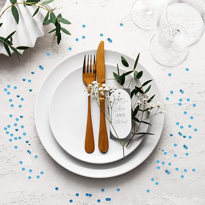 BATTIFE Metallic Glitter Foil Confetti Round Table Confetti Dots for Wedding Party Celebration Decorations 1.8oz - 0.6inch (Teal Blue)