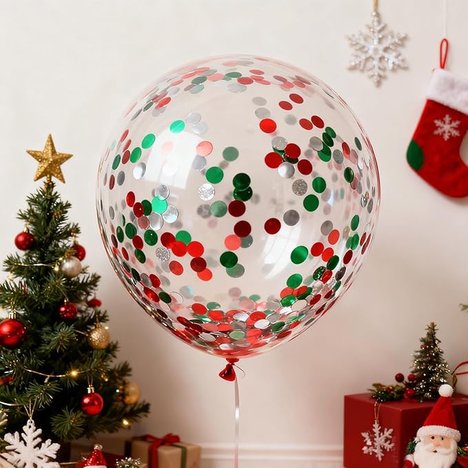 Red white green Round Metallic Foil Confetti 8000 Pcs Multicolor Christmas Shiny Round Table Confetti for Wedding ,Graduation ,Party Decorations,60g of pack