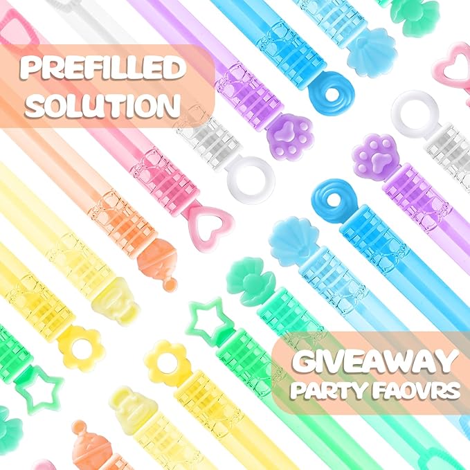 200 Pack Mini Bubble Party Favors for Kids, Bubbles Bulk with Gift Box, Pastel Bubble Wand Sticks Toy for Party Supply, Birthday Decorations, Wedding, Goody Bag Stuffers Fillers, Carnival Prizes