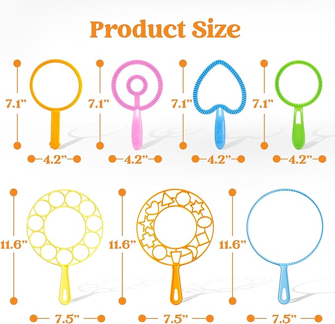 JOYIN 29 Pcs Big Bubble Wands Set, Giant Bubble Wand Bulk with Tray for Kids Outside Blowing, Toys for Summer Easter Party Favor Birthday Toddlers