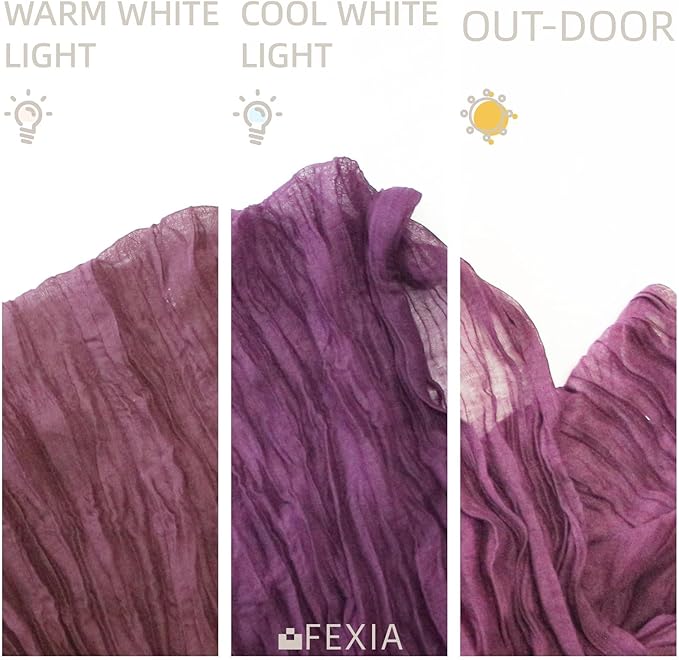 FEXIA 3 Pack Purple Table Runner 35x120 Inches for Baby Shower Decoration Gauze Rustic Table Runner for Wedding Party First Communion Centerpiece Engagement Bridal Shower Boho Decoration
