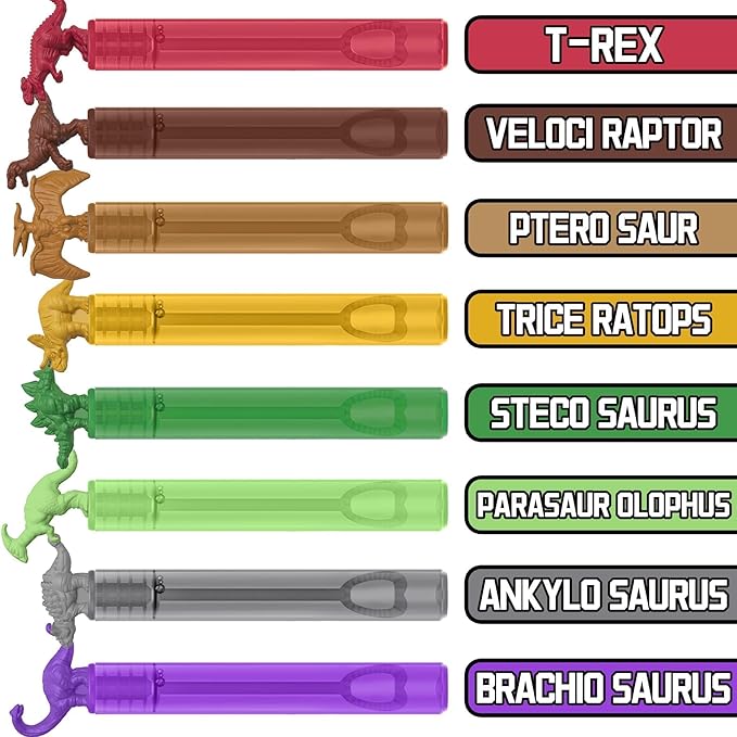 Dinosaur Bubbles Wands Bulk for Kids, Dino Birthday Decoration, 32 Pack Mini Bubble Party Favors, Pinata Stuffer, Goody Bag Filler, Classroom Prizes Treasure Box, Outdoor Toys for Toddler