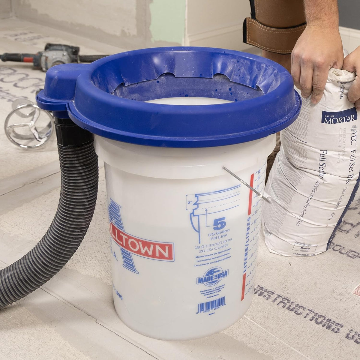 MARSHALLTOWN DustPro 360, 5 Gallon Bucket Dust Collector Shop Vac Accessory, Made in the USA, DUST5G