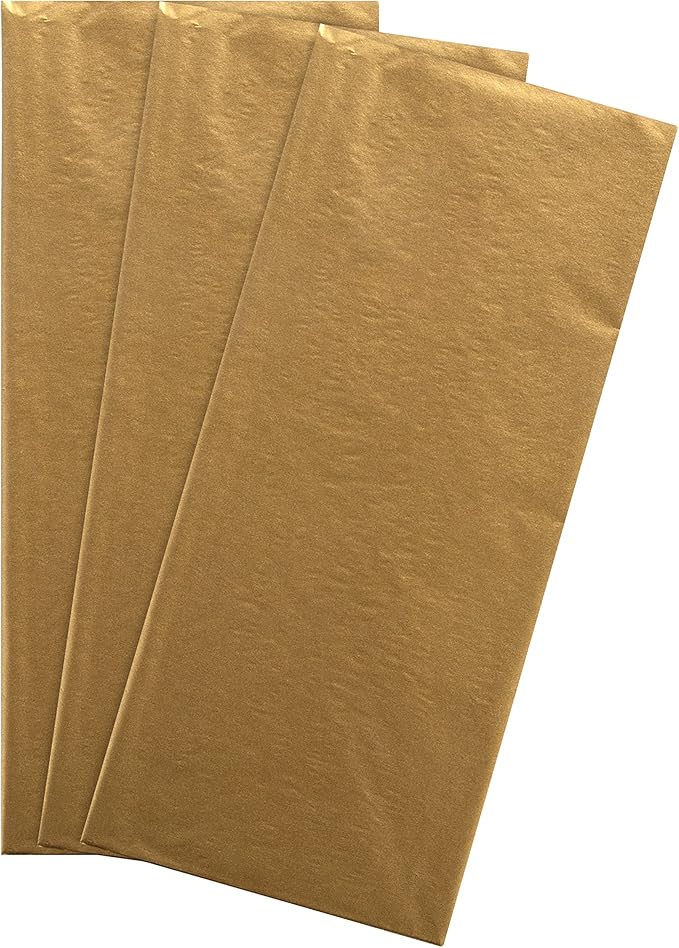 Hallmark Multi Occasion Gift Wrap and Card Bundle - 1 Bottle Bag, 3 Gold Tissue Paper Sheets and 1 Blank Card in Contemporary Designs
