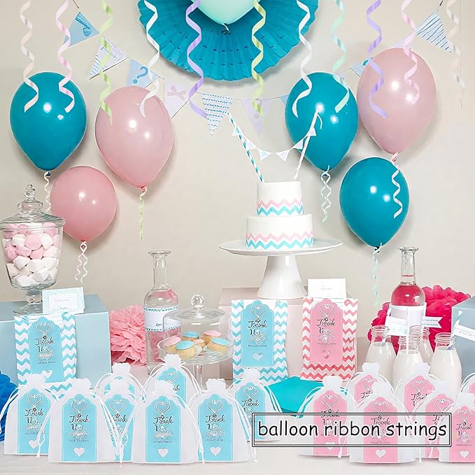 BEISHIDA 6 Assorted Colors Curling Ribbons Balloon String Ribbons - Pastel Colors 6 Rolls for Gift Warppping Birthday Easter Party Decorations