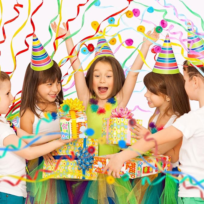 50 Pcs Hand Throw Streamers, Colorful Confetti Poppers with No Mess Streamers,Graduation Birthday & Engagement Party Favors Supplies