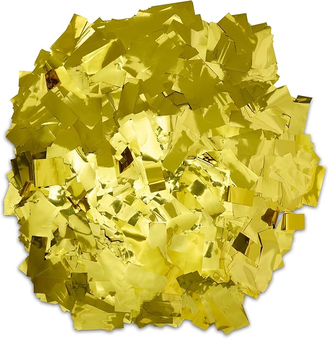 Gold Metallic Confetti, 1 lb Bag, Shiny Foil Rectangles for Parties, Weddings, Events