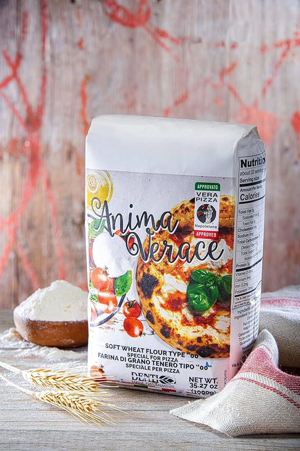 5Kg. Bag) Anima Verace - Flour for Pizza Napoletana (00 Pizza Flour, Non-GMO, Kosher, All Natural, UnBleached, 100% Italian Soft Wheat) 11 Lb.