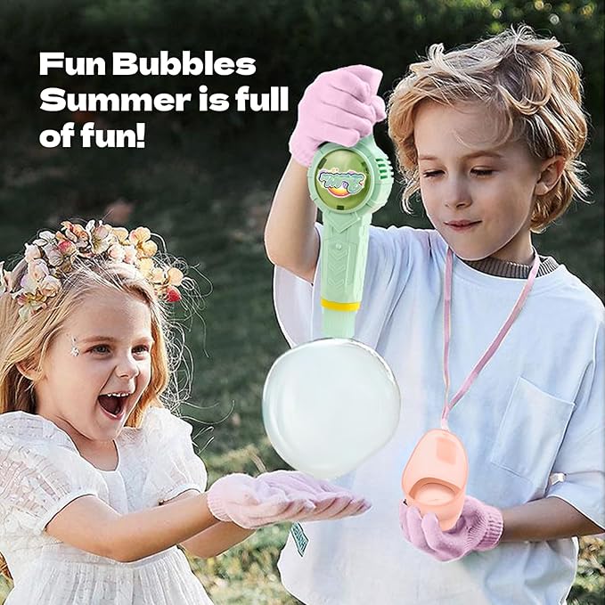 Fog Bubble Machine, Rechargeable Automatic Electric Smoke Bubble Machine, Magic Smoke Bubble Maker, Colorful Lights & Music, Bubble Fog Game for Parties, Beaches, Summer (Green)
