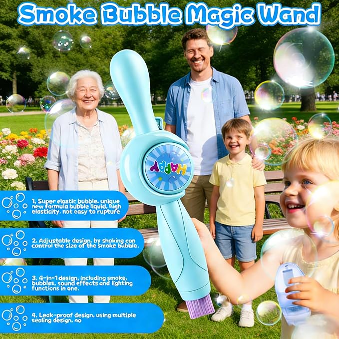 Fog Bubble Machine, Rechargeable Automatic Electric Bubble Machine, Magic Smoke Bubble Machine, Party Bubble Wand, Suitable for Bubble Fog Games at Parties, Beaches, and Summer