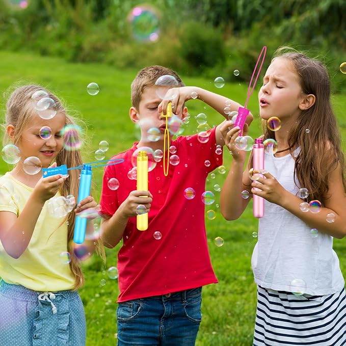 SpringFlower Bubble Wand, 60 Pcs Bubble Wands Bulk, Summer Toys Outdoor Activity Supply,Bubble Party Favors for Kids, Birthday, Wedding, Party