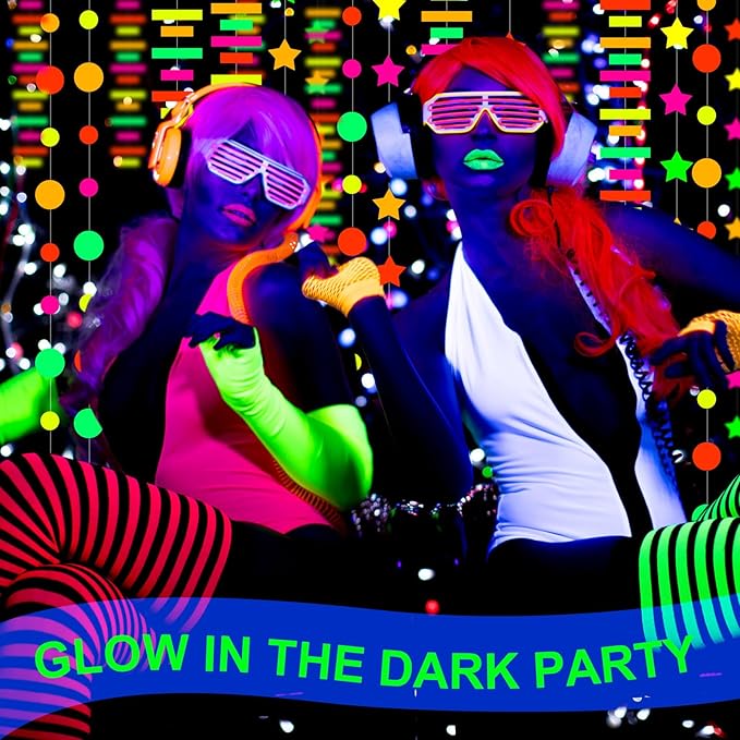 Deekin 10000 Pieces Neon Confetti 5 Colors Confetti Party Table Decor Fluorescent Neon Party Supplies Glow in The Dark Paper Tissue Paper for Birthday, Wedding Supplies (Mixed Style)