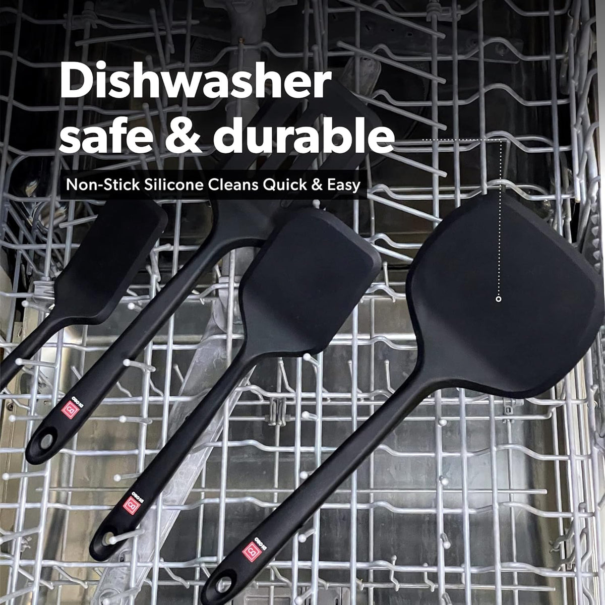 DI ORO Silicone Turner Spatula Set - Kitchen Spatulas for Nonstick Cookware - Cooking Utensils for Flipping Eggs & Pancakes
