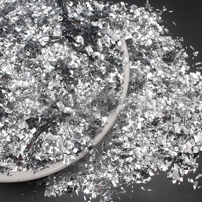 Sparkle Metallic Table Confetti, Mylar Foil Confetti Perfect for DIY Crafts, New Years, Surprise Parties, Birthdays, Photo Shoots, Engagements & Weddings Decorations (Silver)