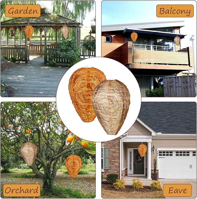 Honoson 5 Pcs Waterproof Hanging Lantern for Home Garden Yard Outdoors (Orange,Sandy Brown)