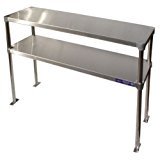 Stainless Steel Adjustable Double Overshelf for Work Table 18 x 48 - Top Mount