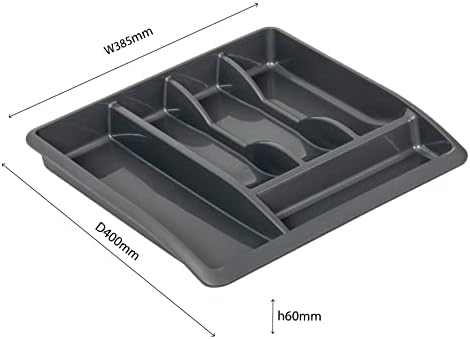 Addis Plastic Drawer Organiser, Metallic, 40 x 38.5 x 6 cm