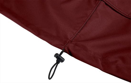 Eevelle Meridian Patio Oval Table Set Cover with Marine Grade Fabric - Outdoor Table Cover - Furniture Set Covers for Dining Table - Easy to Install - (25.5" H x 128" L x 90" W, Burgundy)