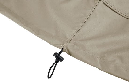 Eevelle Meridian Patio Oval Table Set Cover with Marine Grade Fabric - Outdoor Table Cover - Furniture Set Covers for Dining Table - Easy to Install - (25.5" H x 104" L x 82" W, Khaki)