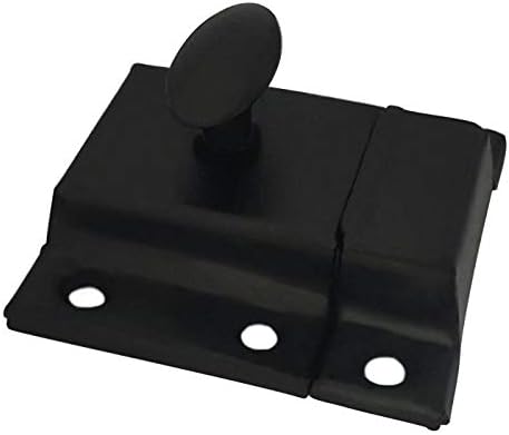 QCAA Oval Turn Cabinet Latch, for Cupboard & Other Furniture, Large, Matte Black, Made in Taiwan, 4 Pack