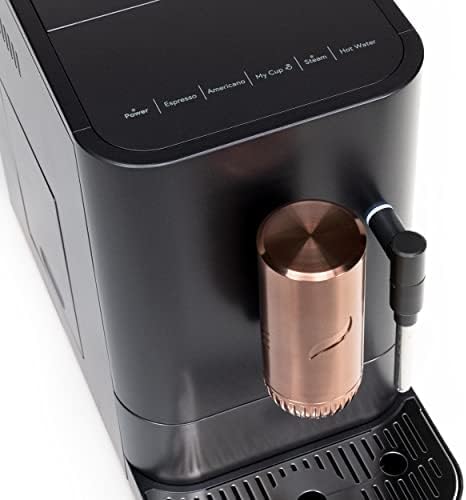 Café Affetto Automatic Espresso Machine + Milk Frother, Built-In & Adjustable Espresso Bean Grinder, One-Touch Brew in 90 Seconds, Matte Black
