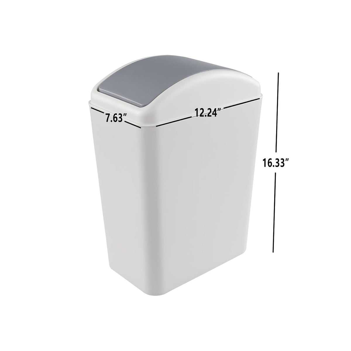 4.5 Gallon Swing Top Garbage Can, Plastic Trash Bin with Lid, 3 Pack