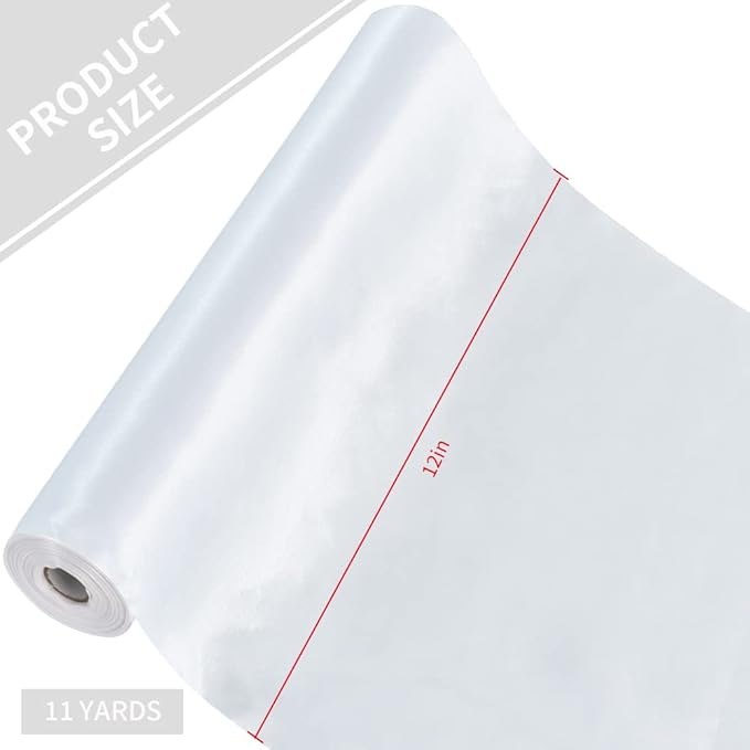 TONIFUL 12 Inch X 11yds White Satin Ribbon - Extra Wide for Christmas, Ceremonies, Weddings & Gift Wrapping